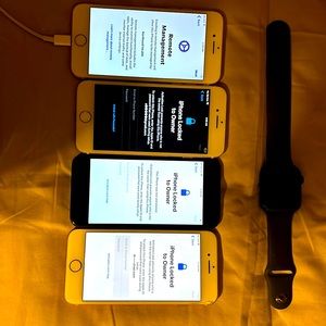 iPhone 6s/6a/7/8/Iwatch SE 1st. All blocked phones can only be used as parts.